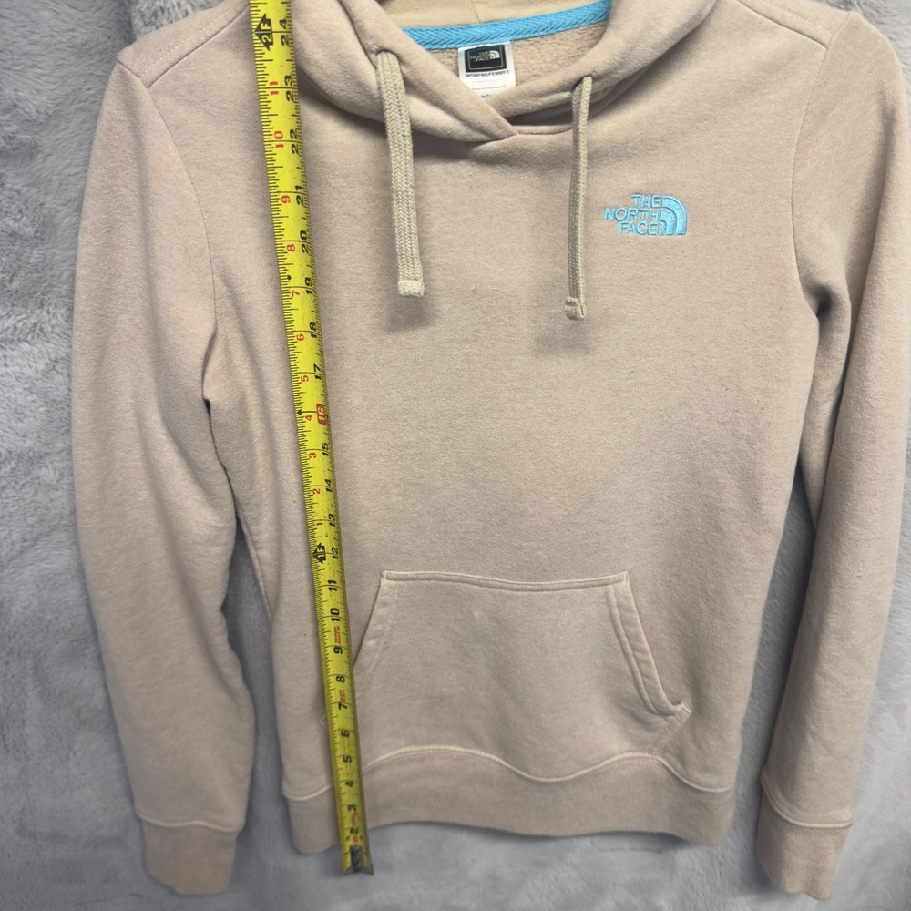 The North Face Hoodie Pullover Womens XS Tan Light Blue Gorpcore Outdoors - Picture 4 of 6